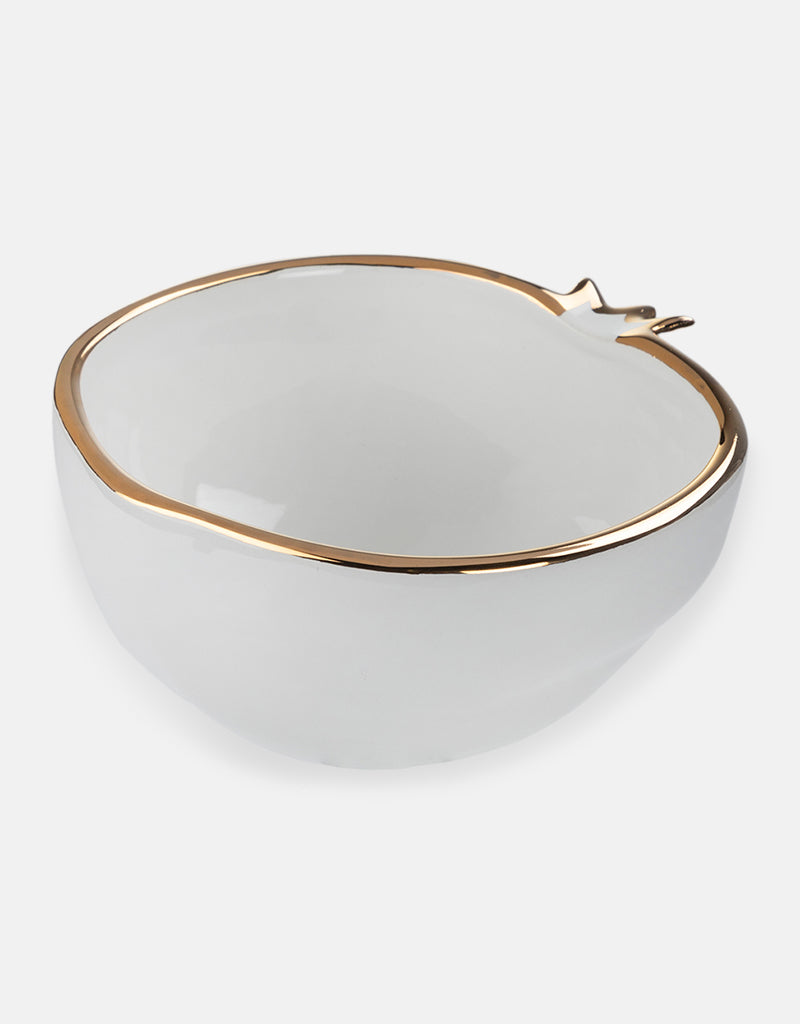 Medium golden round pomegranate design ceramic bowl