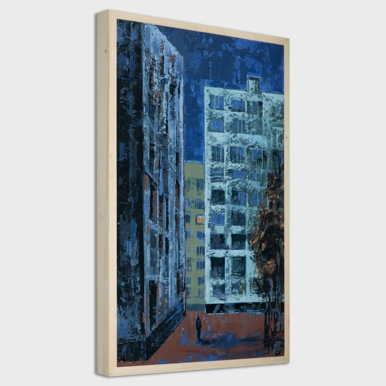 "Midnight Poet" Painting by Haniyeh Azmoudeh- Acrylic on wood 23.6" H × 15.7" W