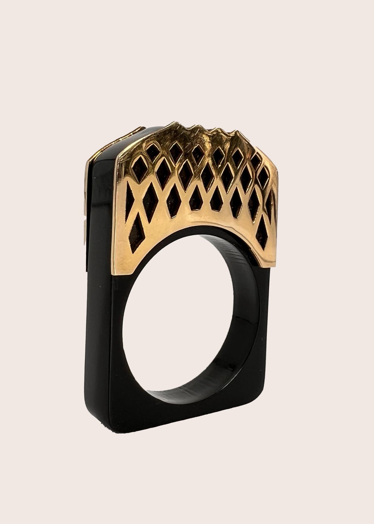"Opposition" Handcrafted Gold & Resin Ring by Banafsheh Hemmati
