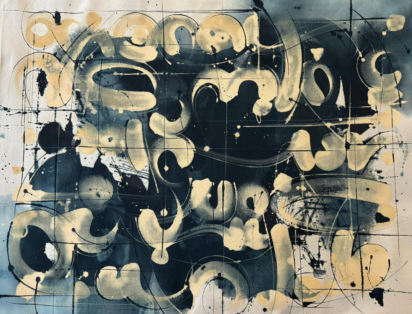 Abstract Painting by Babak Yaghooti- Acrylic on Canvas, (31.50" × 39.37")