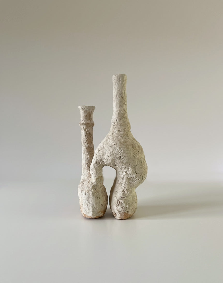 Papier-mâché Candle Holder (01) from the "Ba Ma" Series by Roosha Ranjbar