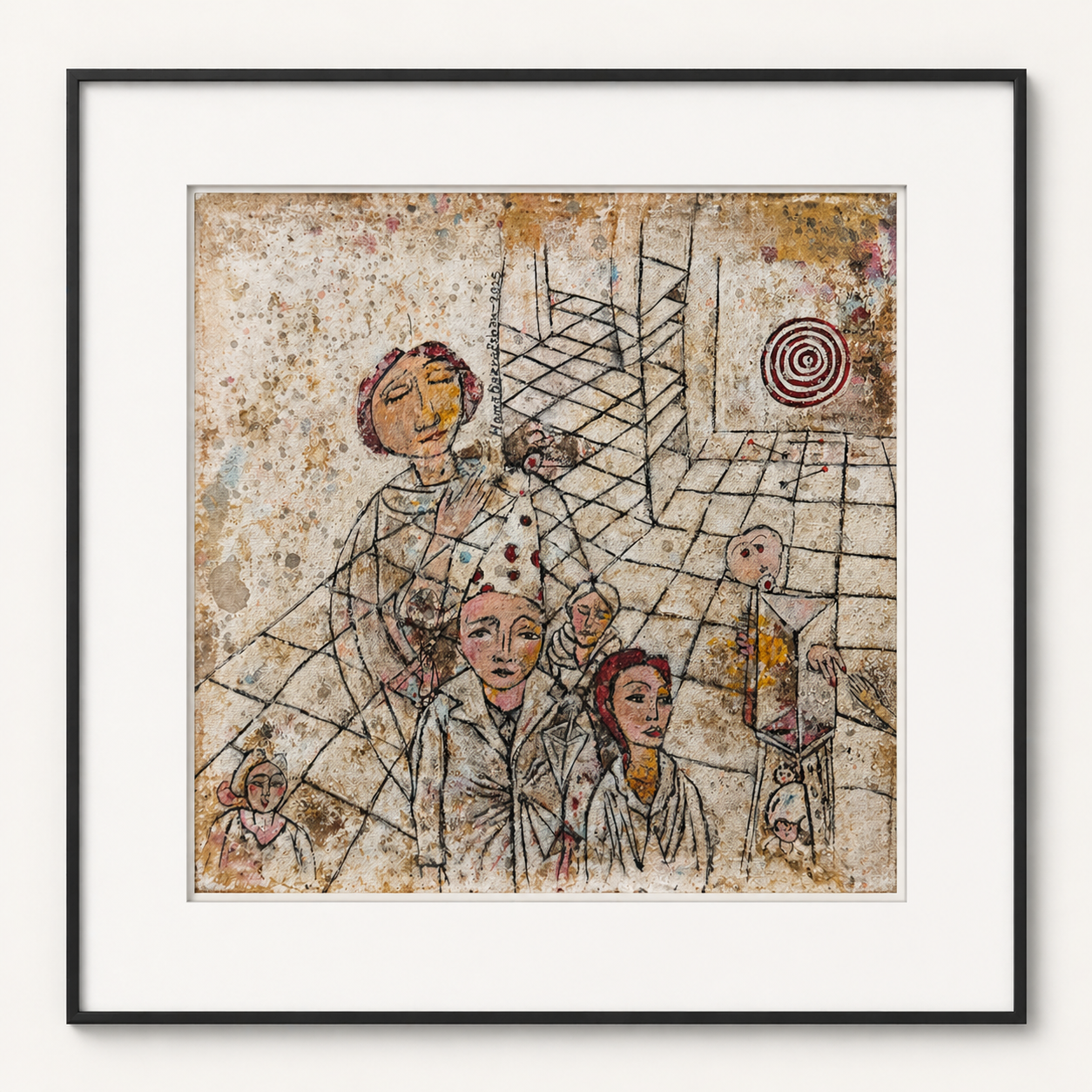 "Untitled 11" from Phantasia Series by Homa BazrAfshan- Acrylic on Canvas 9.84" × 9.84"