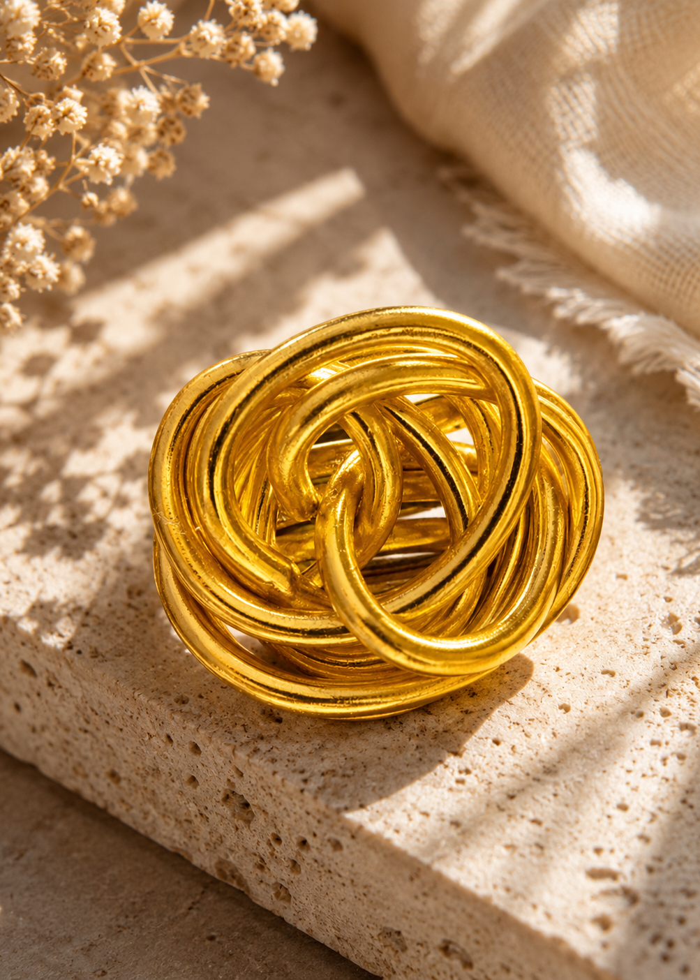 Golden aluminum wire Ring by Leyla Malekk