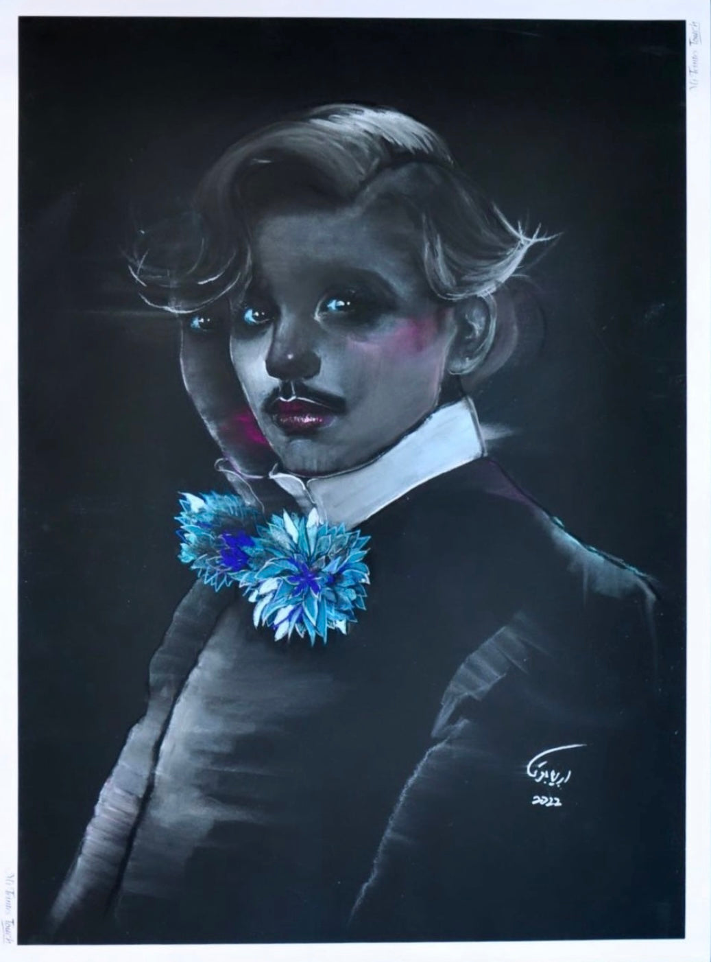 Portrait by Ebrin Bagheri - Pastel on Paper, 24.5" * 32"