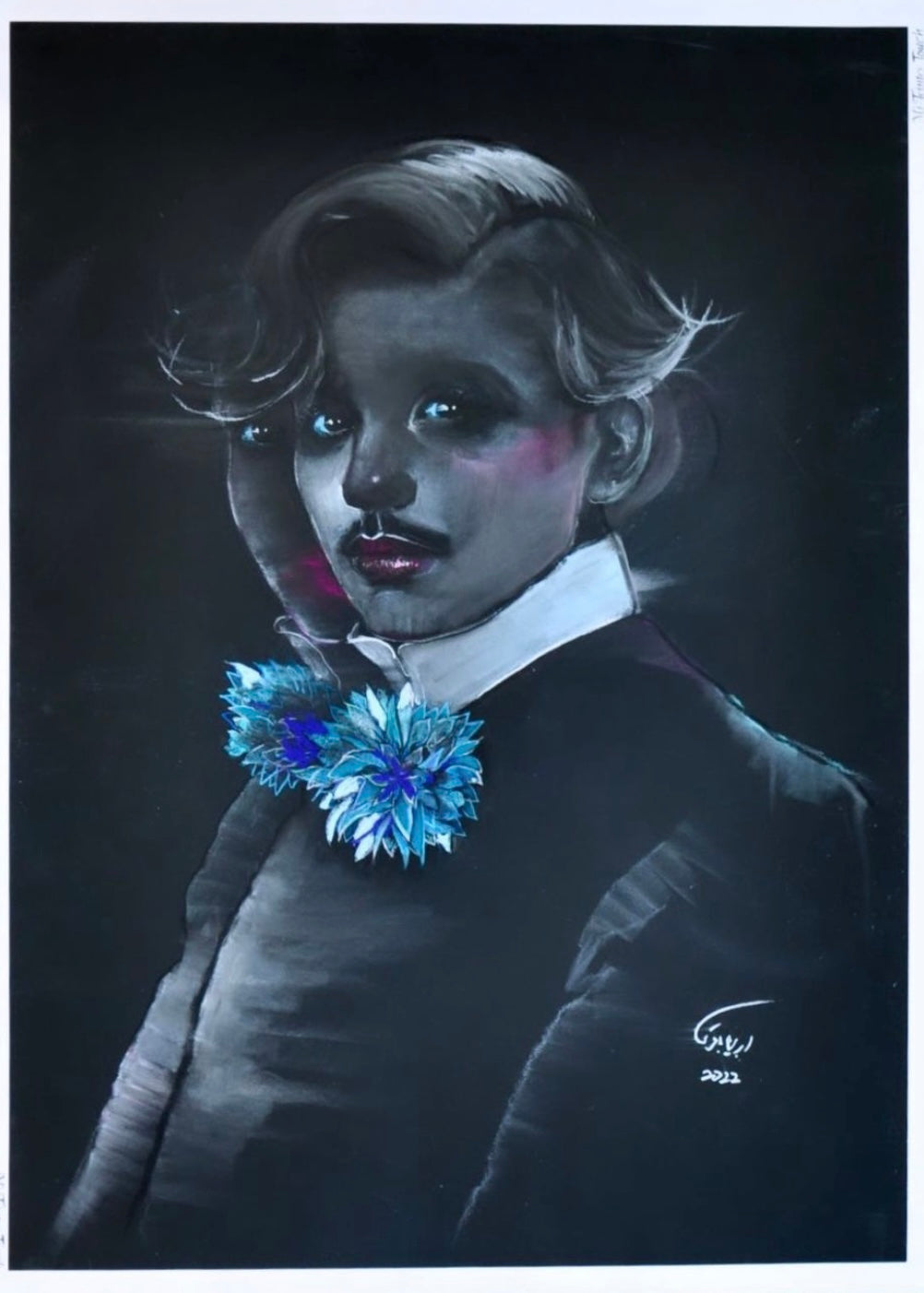 Portrait by Ebrin Bagheri - Pastel on Paper, 24.5" * 32"