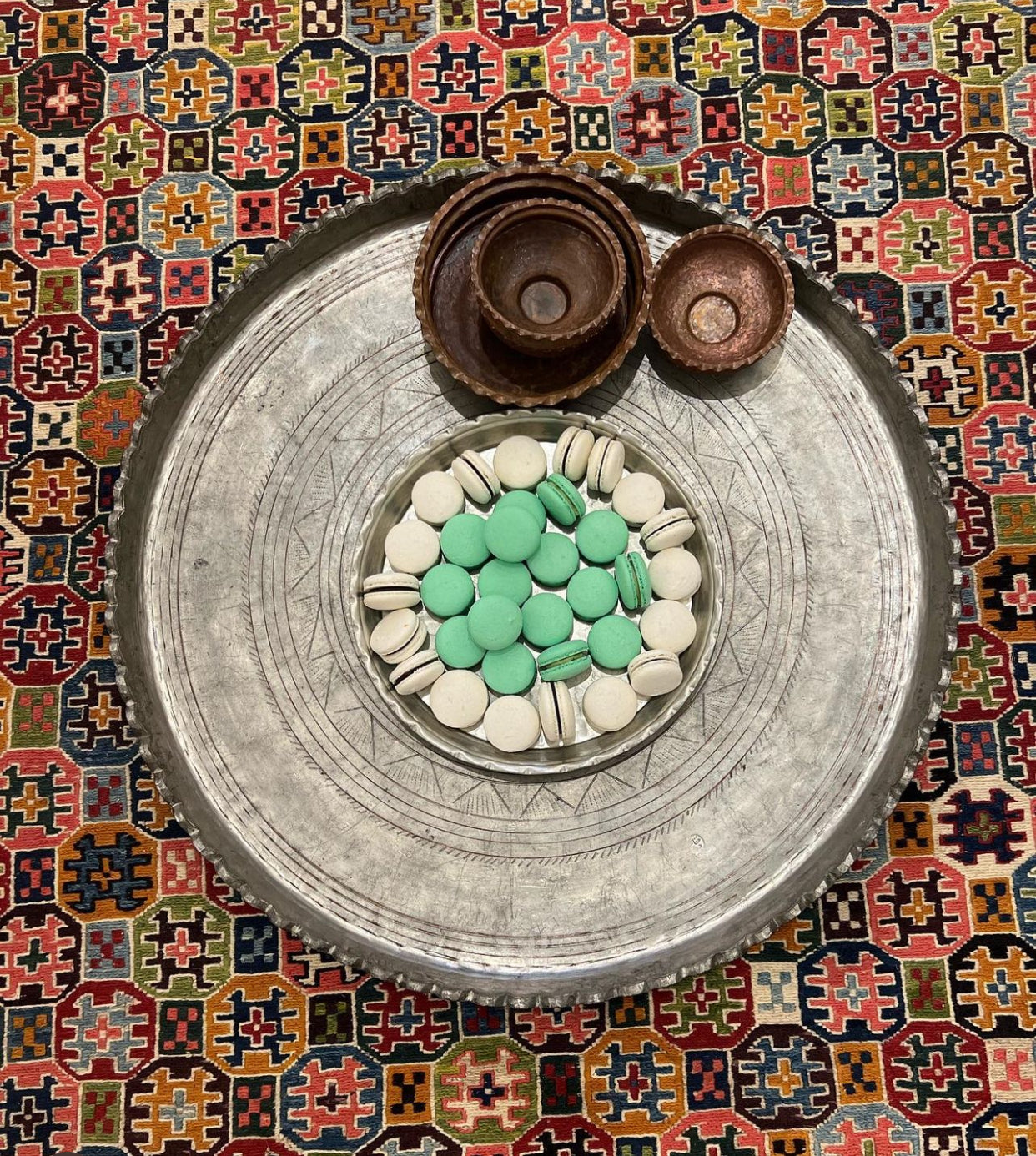 Silver colored Copper Smithing tray.