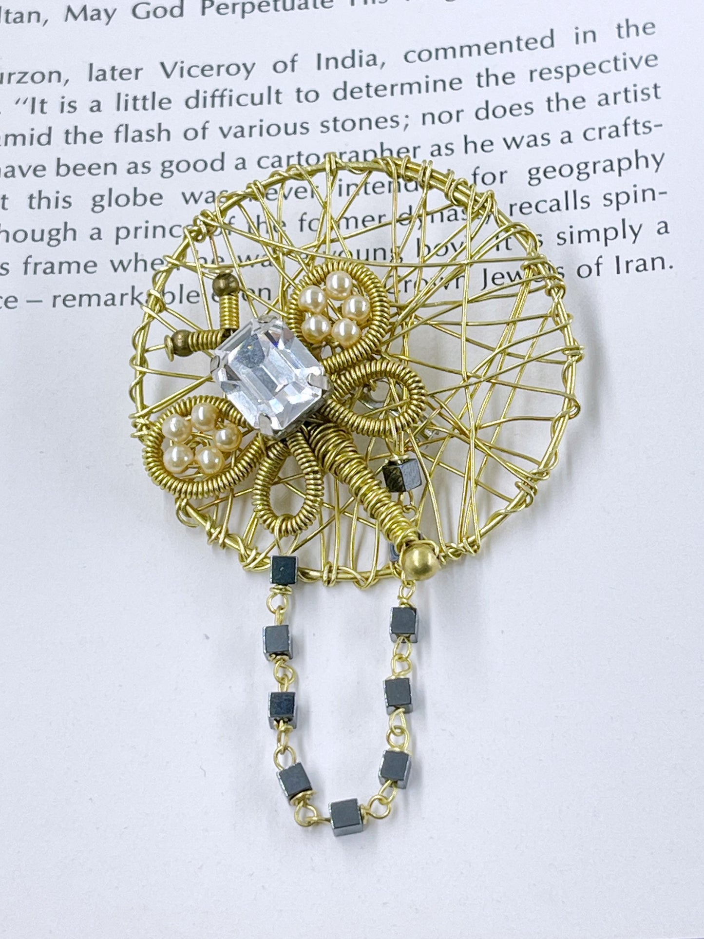 Dragonfly on Orb Brooch by Sareh Ghomi