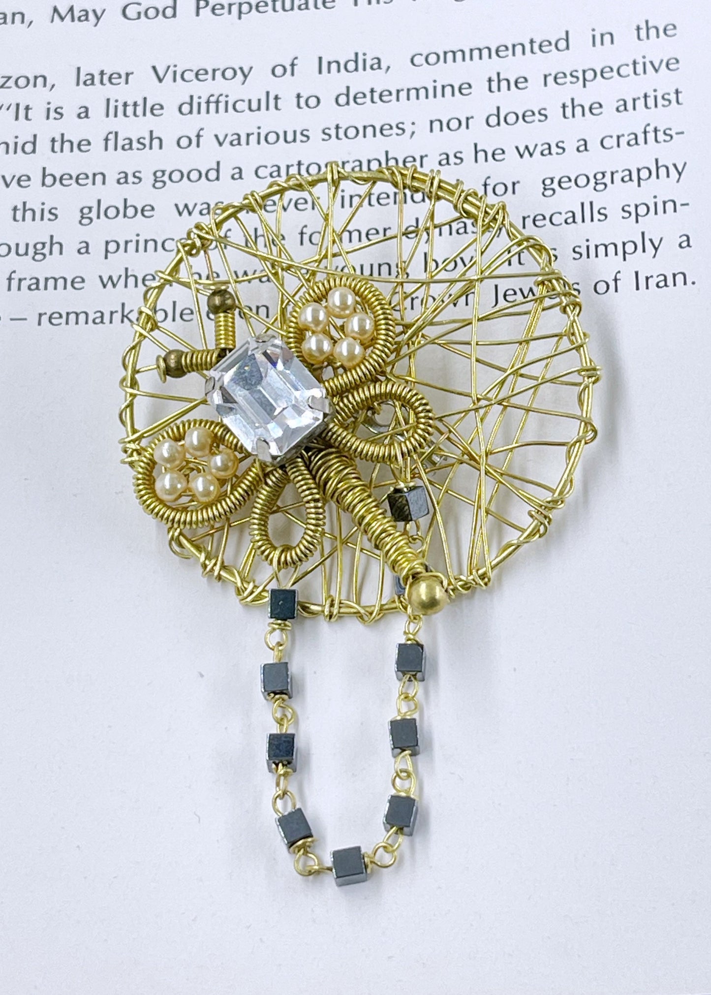 Dragonfly on Orb Brooch by Sareh Ghomi