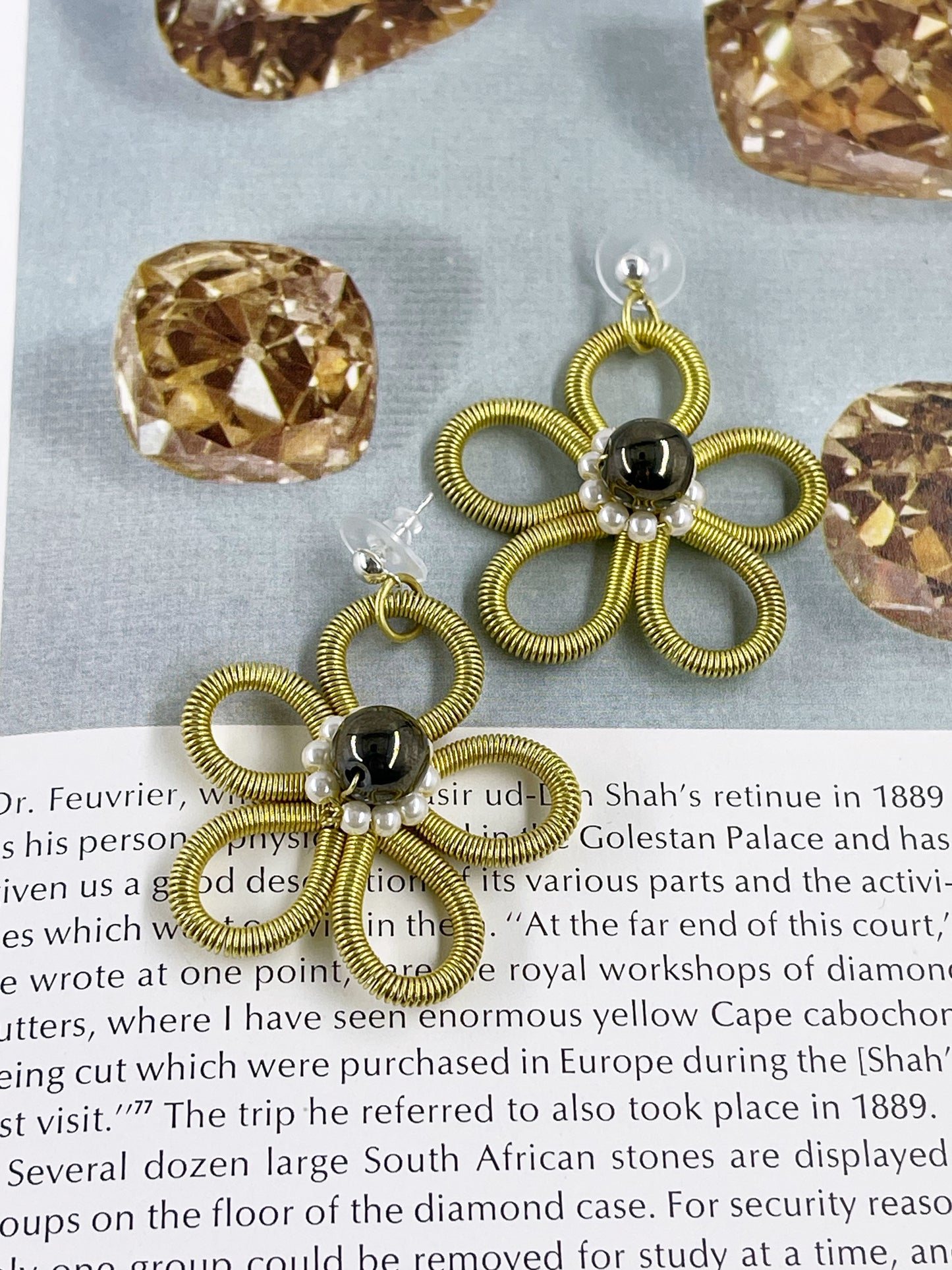 Brass Blossom Earring by Sareh Ghomi - Handcrafted