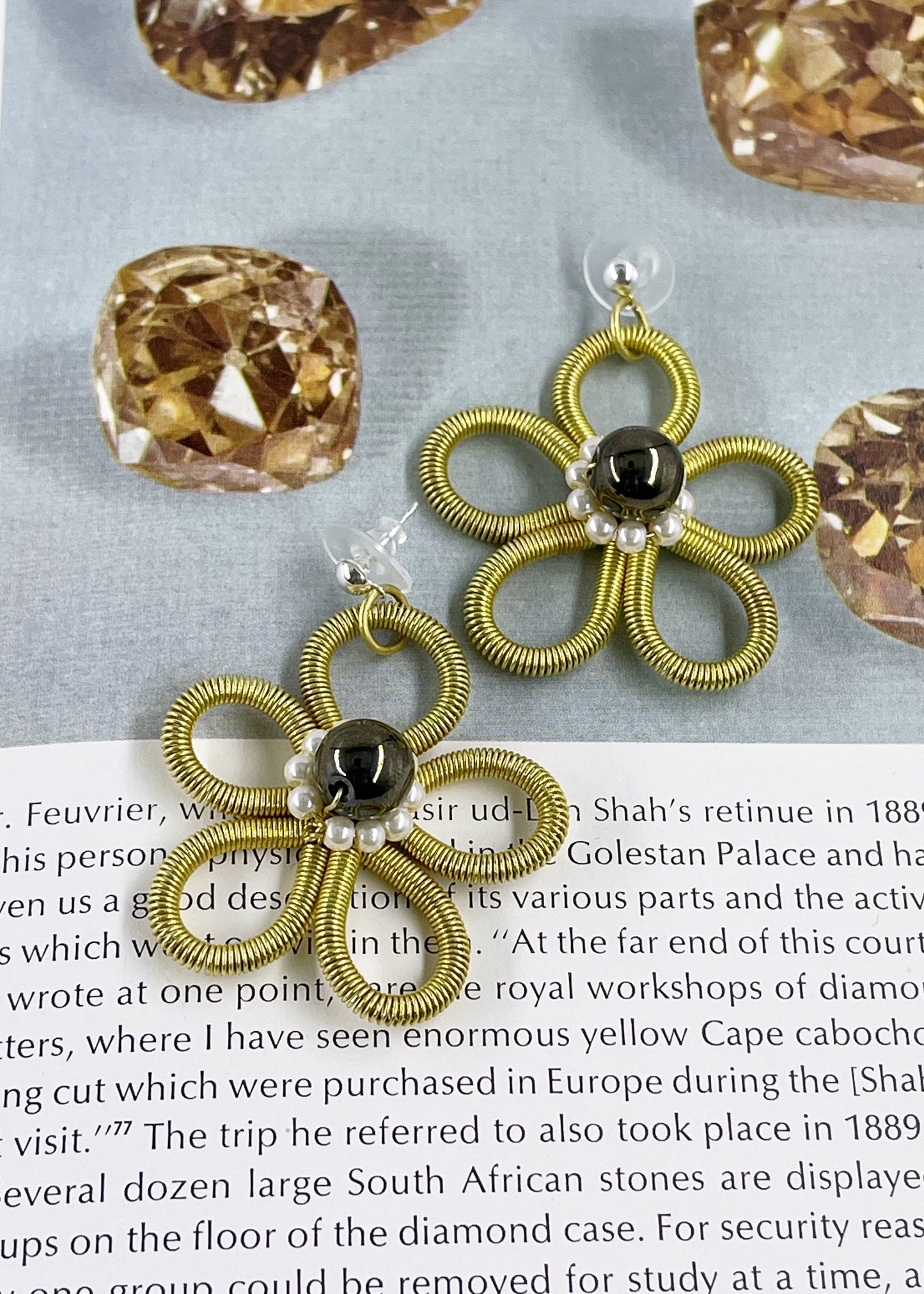 Brass Blossom Earring by Sareh Ghomi - Handcrafted