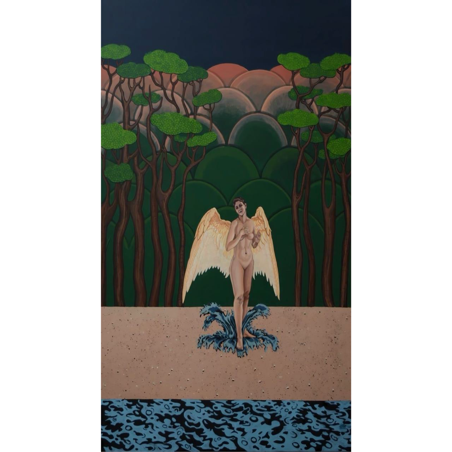 "Lilith" by Rozhan Bagheri, Acrylic on Canvas (35.43" × 23.62")