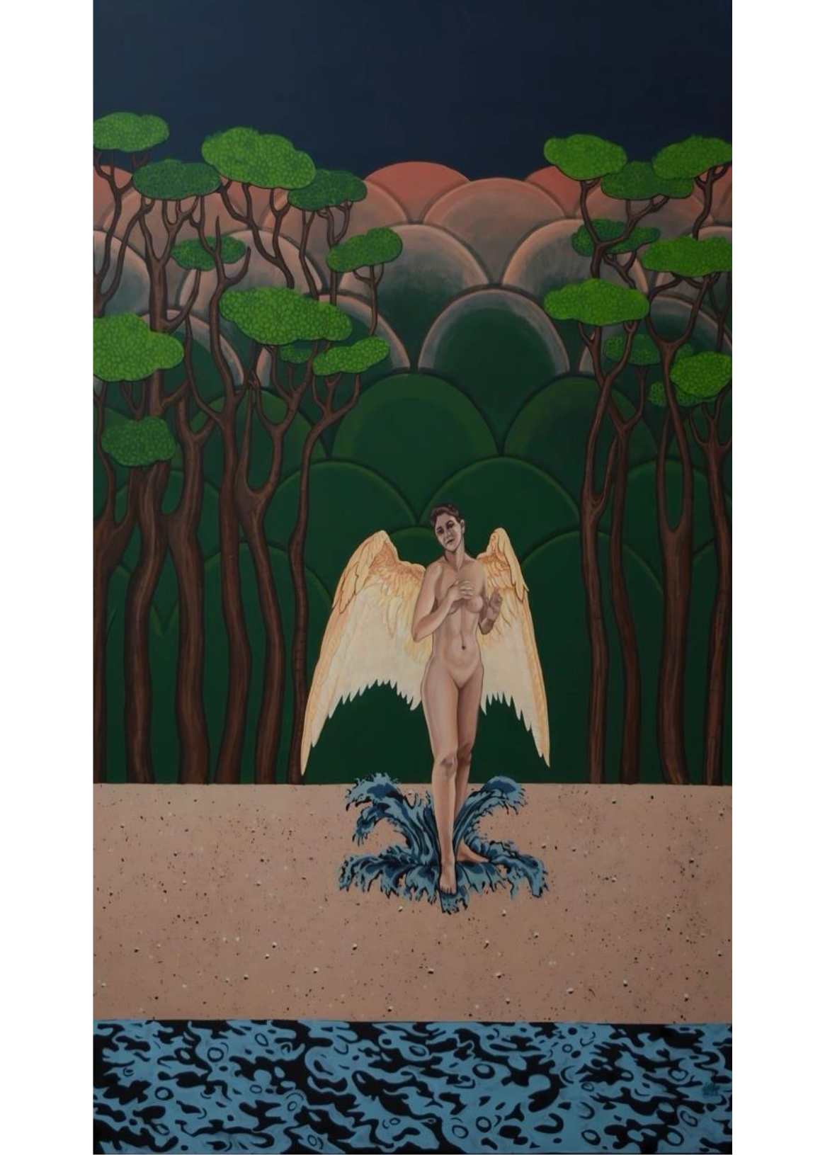 "Lilith" by Rozhan Bagheri, Acrylic on Canvas (35.43" × 23.62")