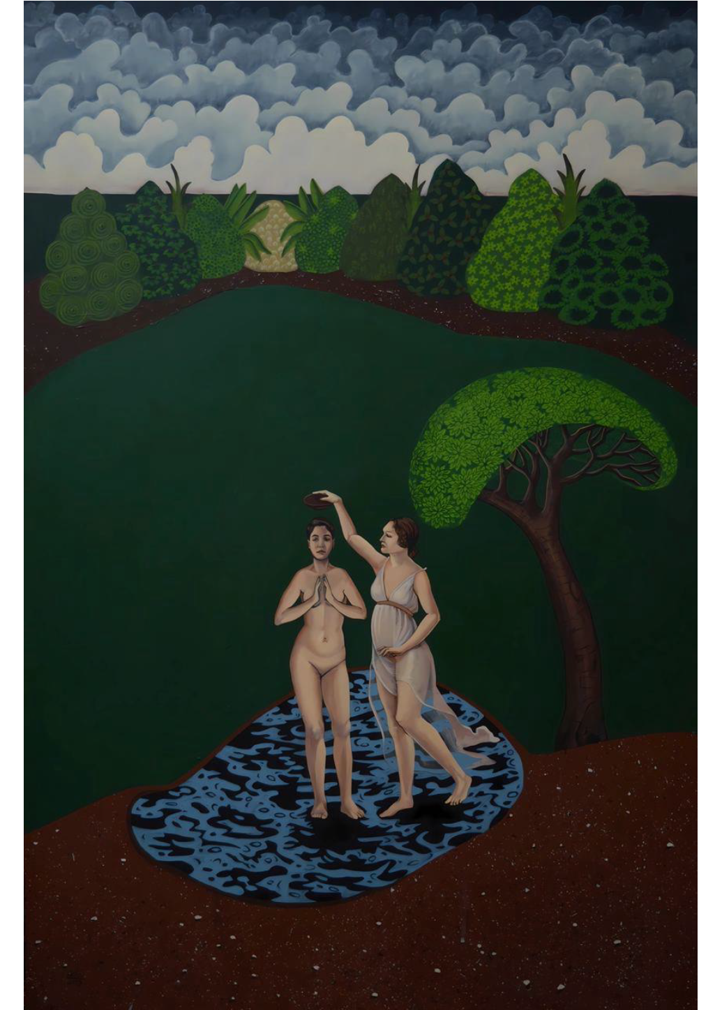 "Baptism" by Rozhan Bagheri, Acrylic on Canvas, (35.43" × 23.62")