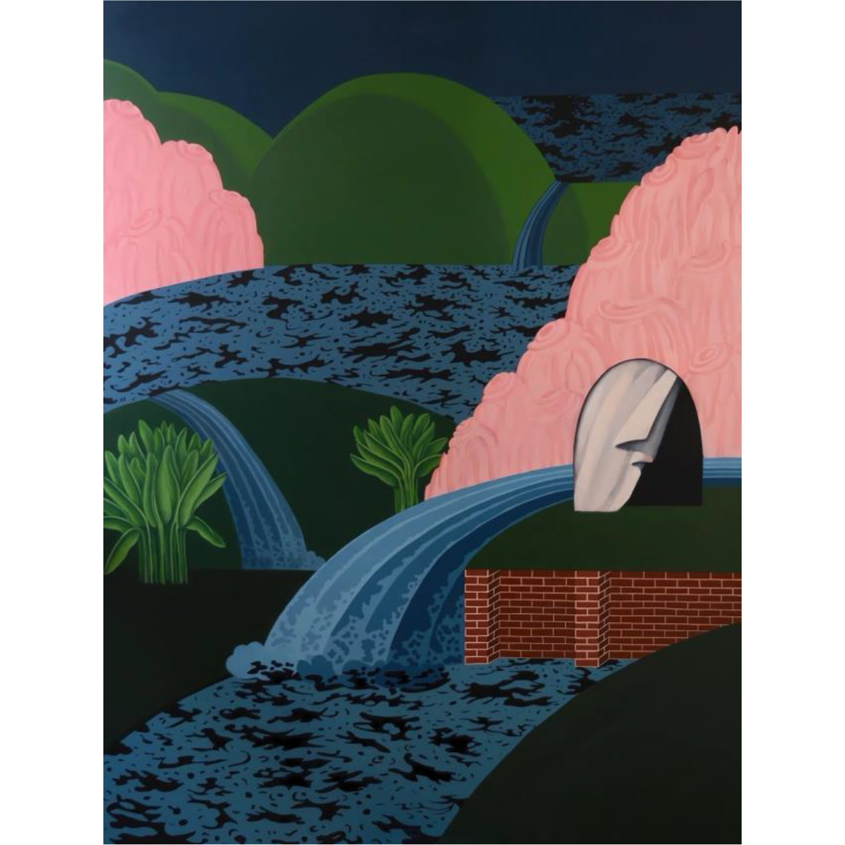 "Untitled" Painting by Rozhan Bagheri, Acrylic on Canvas (47.24" × 35.43")