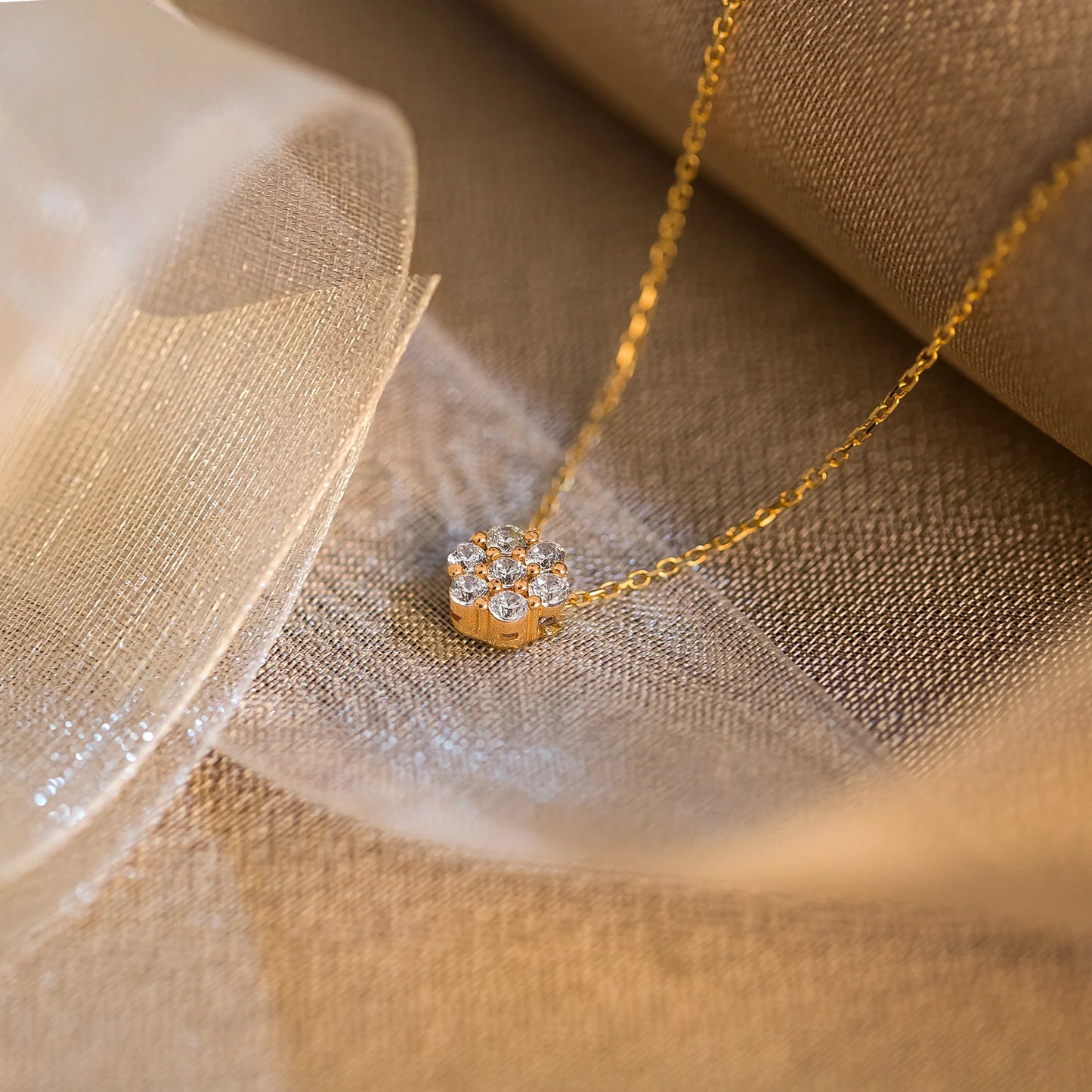 The necklace on textile