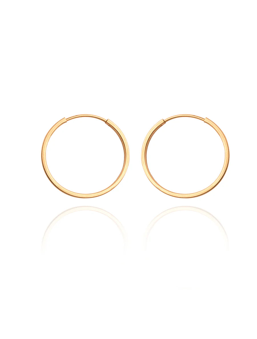 Solid Hoop Earrings 18K Gold by Tille