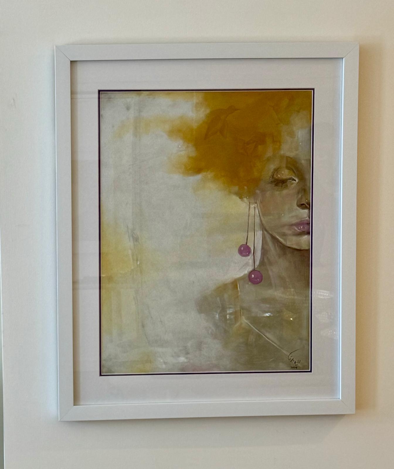 Pastel Portrait of a Woman from the Cherry Collection by Ebrin Bagheri