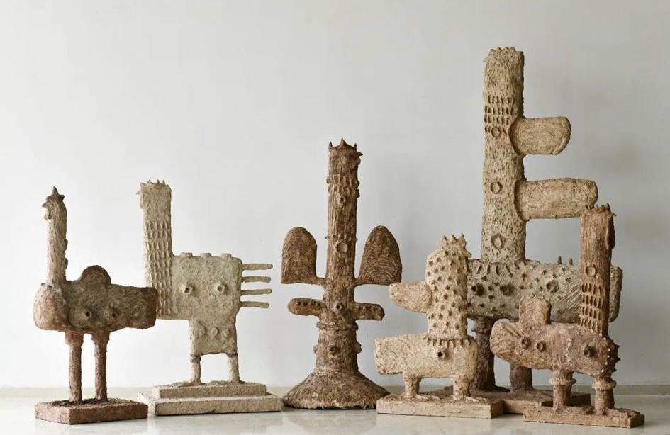 Papier-Mâché Rustic Tall Rooster by Hamed Mashmouli