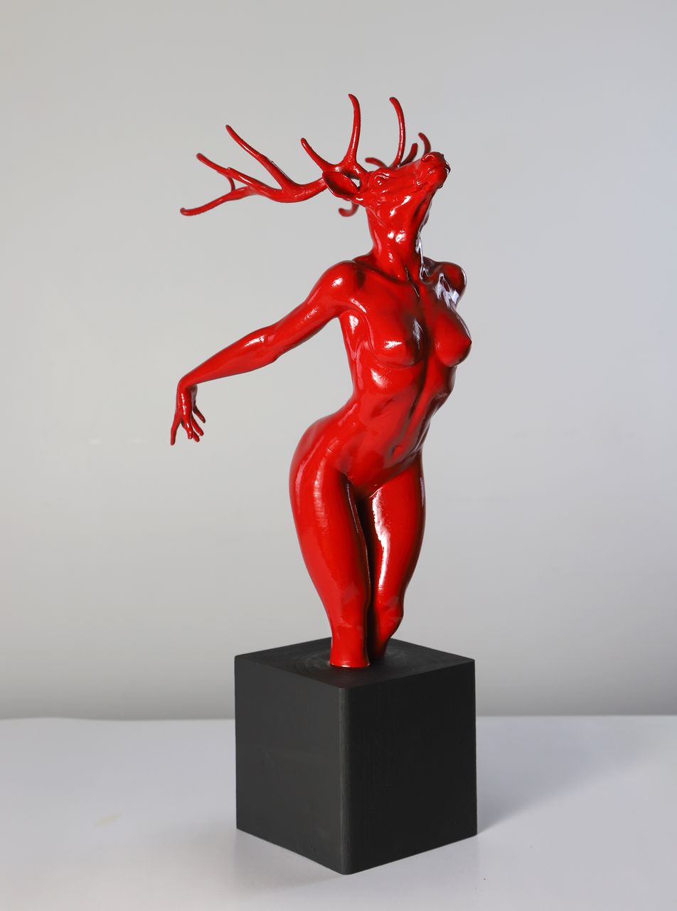 Deer Woman Sculpture by Amin Sadraei, 3D Printed (Size 23.5" x 9.5" x 9.5")