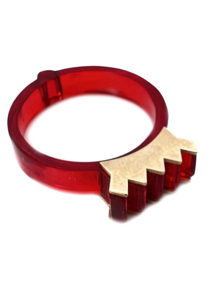 "Opposition" Handcrafted Gold & Resin Ring