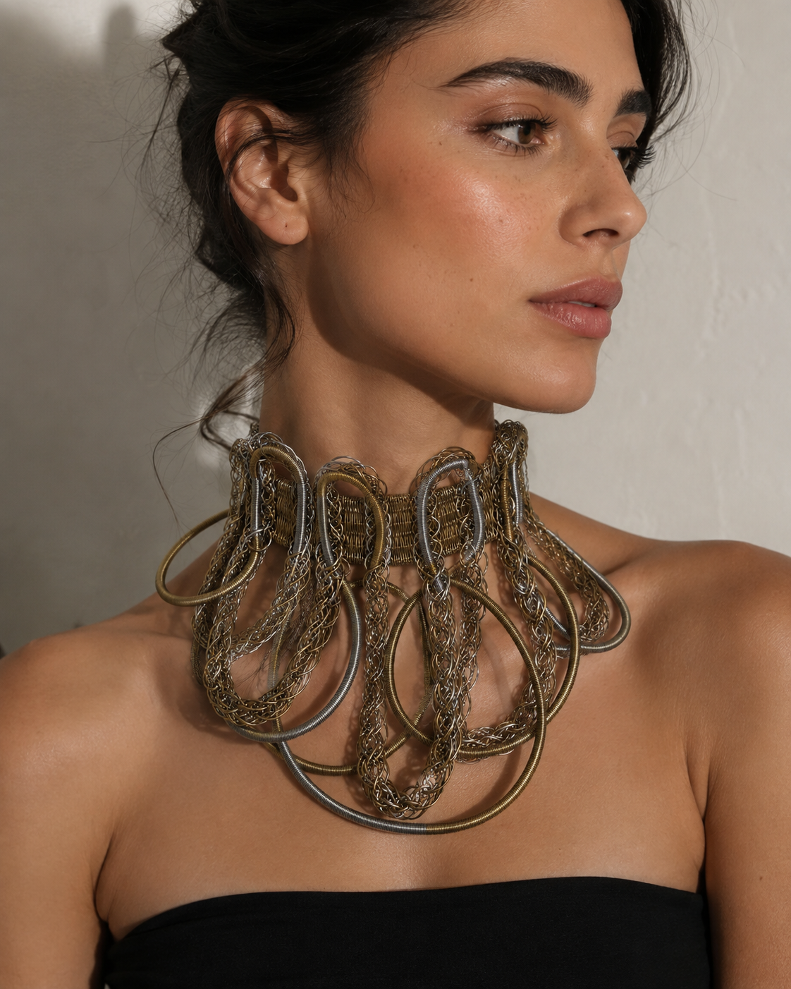 Woven Metal Art Necklace by Sareh Ghomi