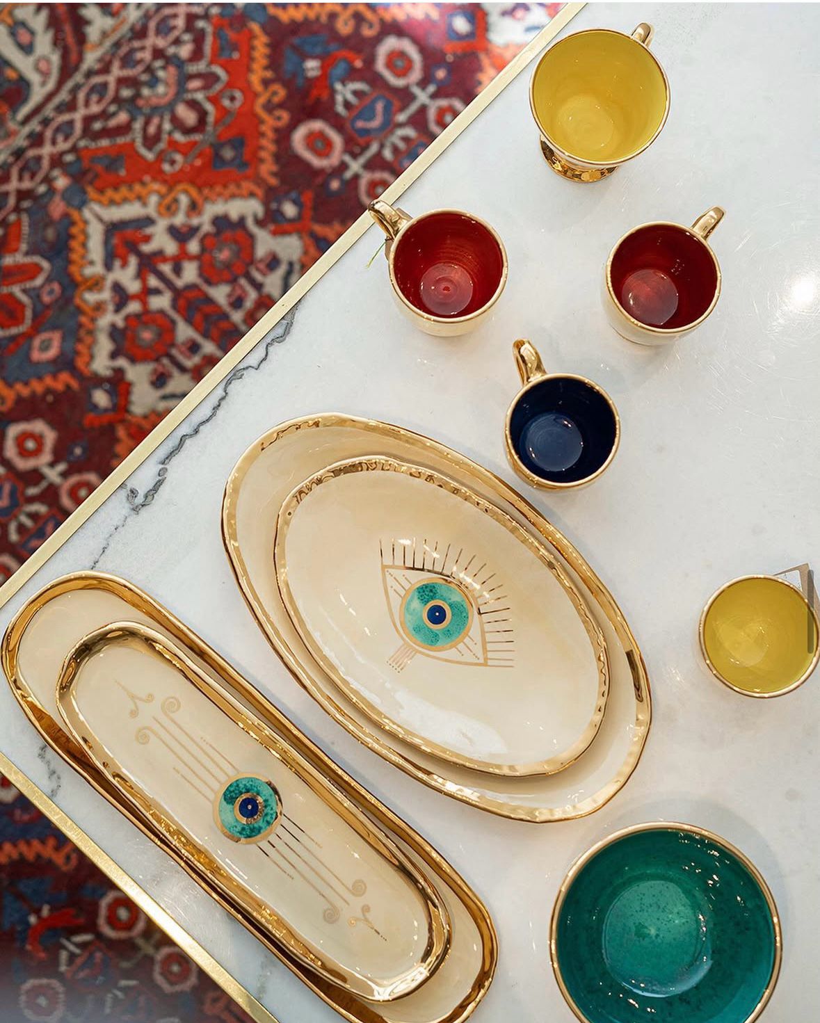 Handmade Ceramic Eye Oval Platter by Aprigon