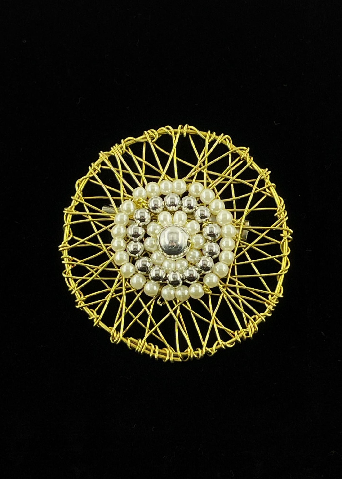 Pearly Sun Brooch by Sareh Ghomi