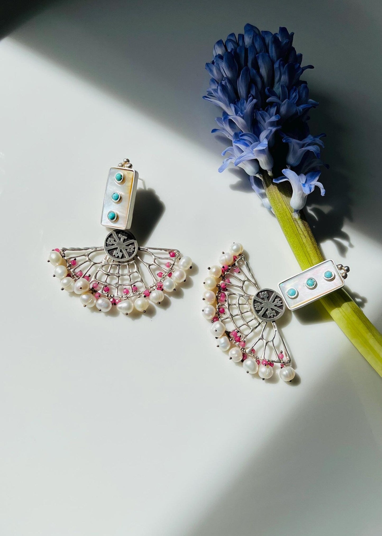 Silver Moonlit reverie earrings by Maryam Khazali