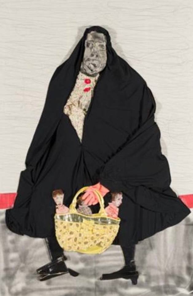 "Untitled" by Mehrdad Jafari - Mixed Media on Canvas (70.9" × 47.2")