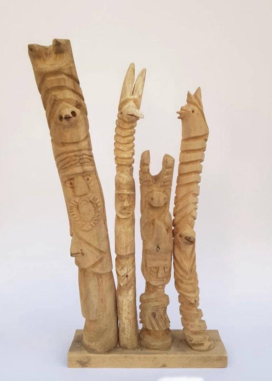 Wooden Sculpture by Abolfazl Amini - Wood (16"×8"×2")