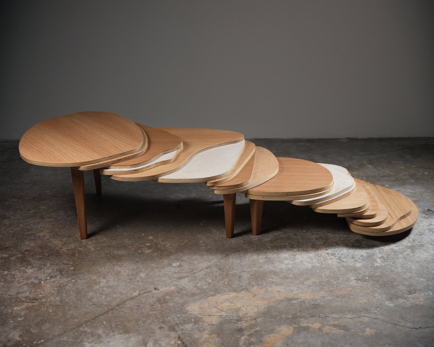 "Transition" Coffe Table by Dara Tabrizian- Oak Wood, Plywood