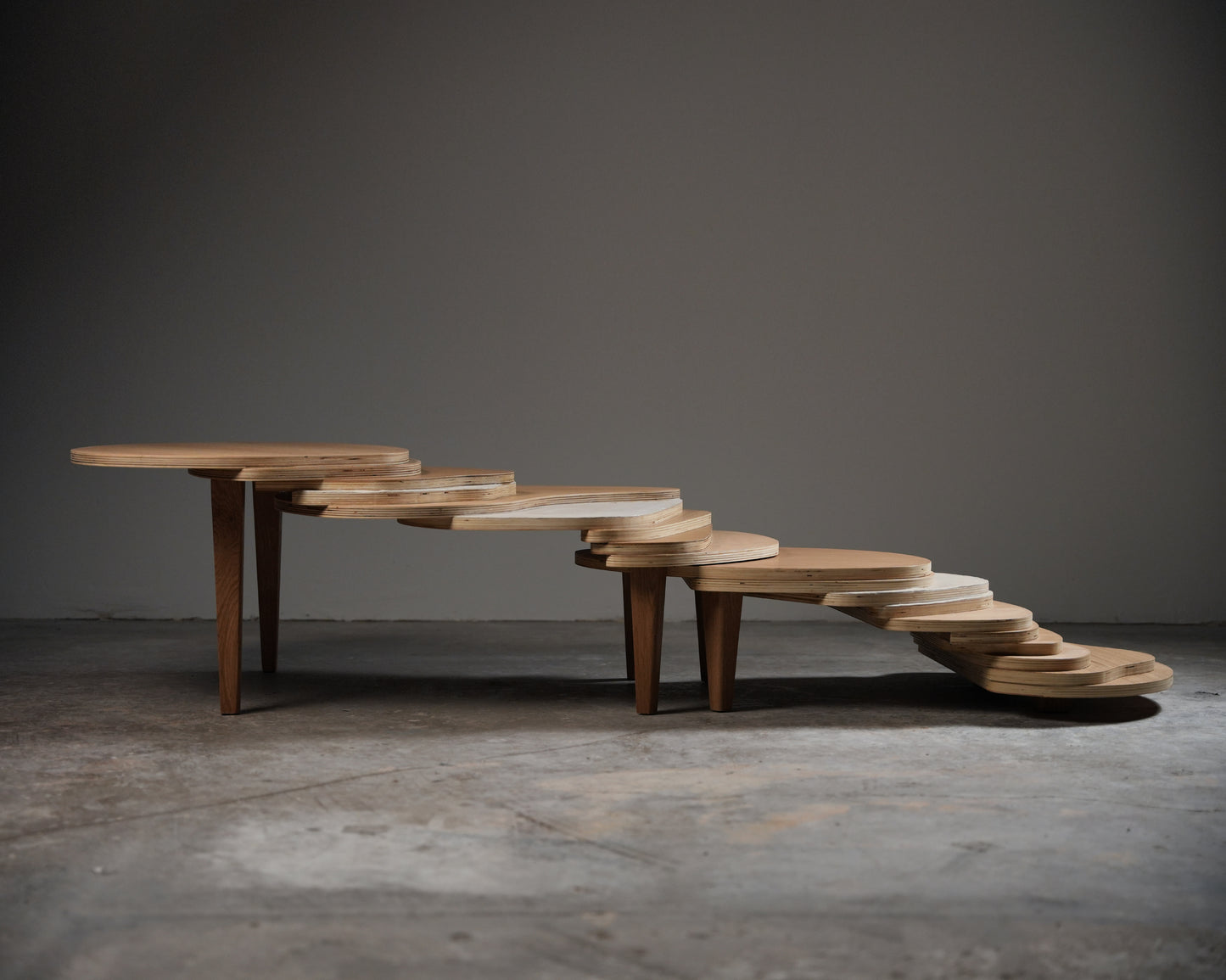 "Transition" Coffe Table by Dara Tabrizian- Oak Wood, Plywood