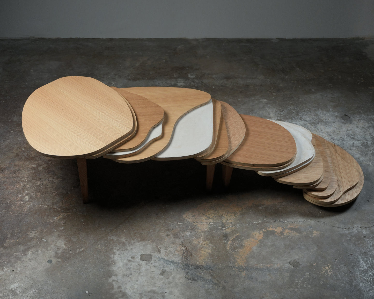 "Transition" Coffe Table by Dara Tabrizian- Oak Wood, Plywood