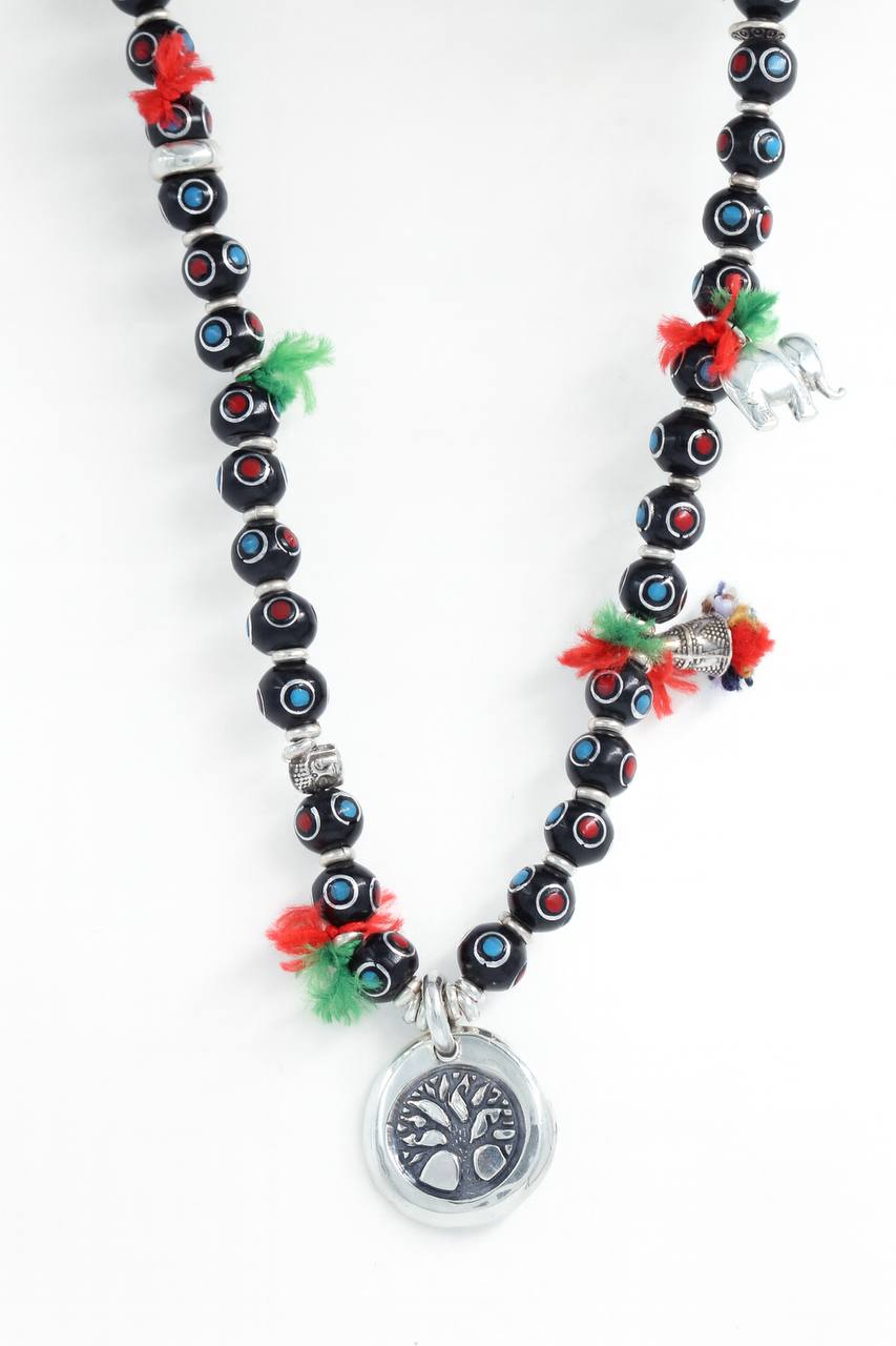 Handmade Silver and Bead Necklace by Sun Nafissi