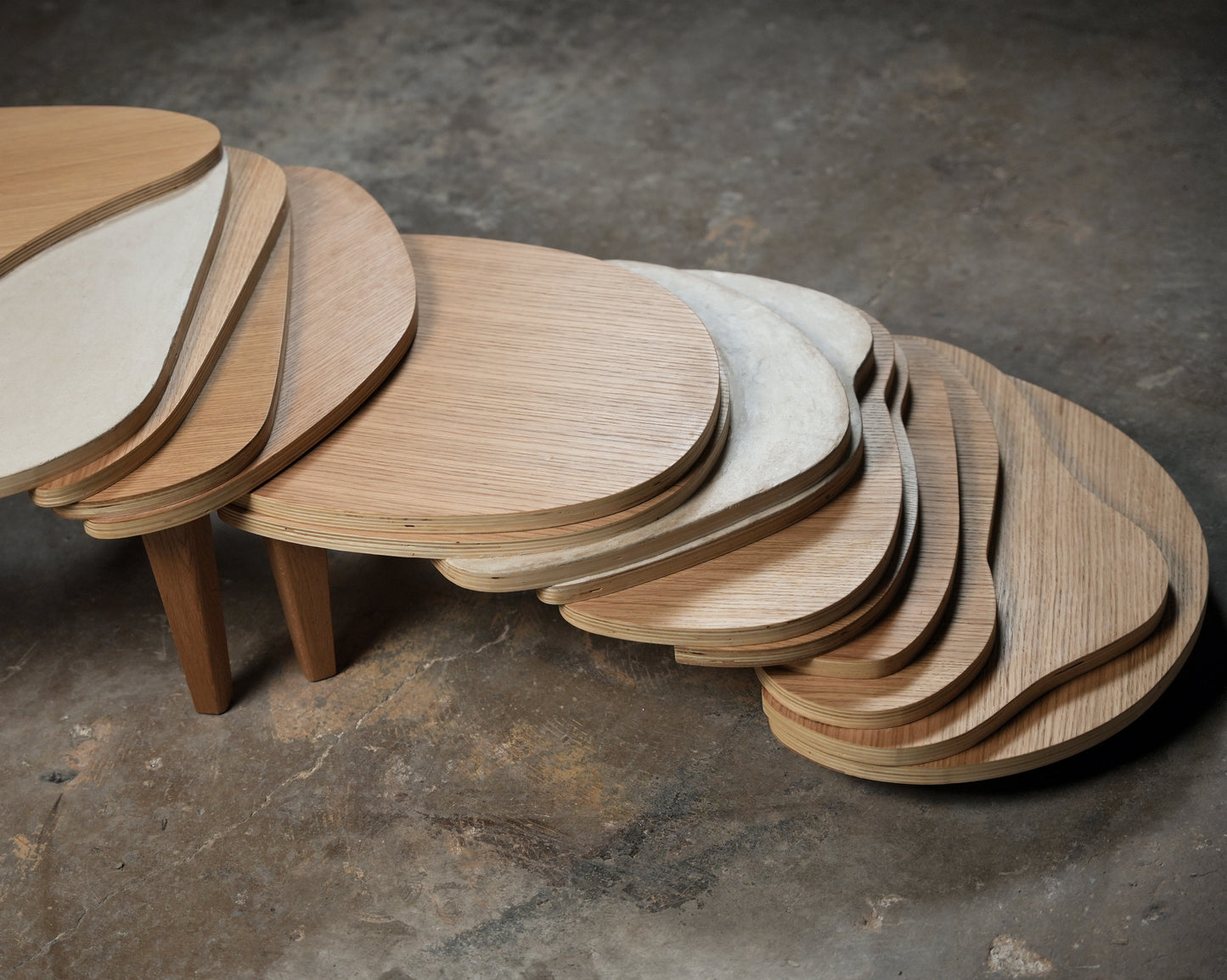 "Transition" Coffe Table by Dara Tabrizian- Oak Wood, Plywood