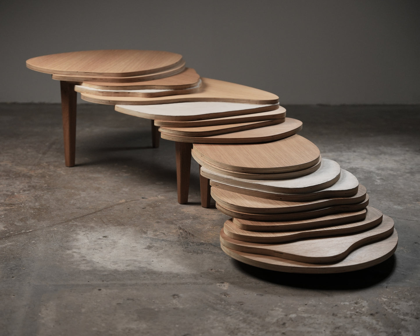 "Transition" Coffe Table by Dara Tabrizian- Oak Wood, Plywood