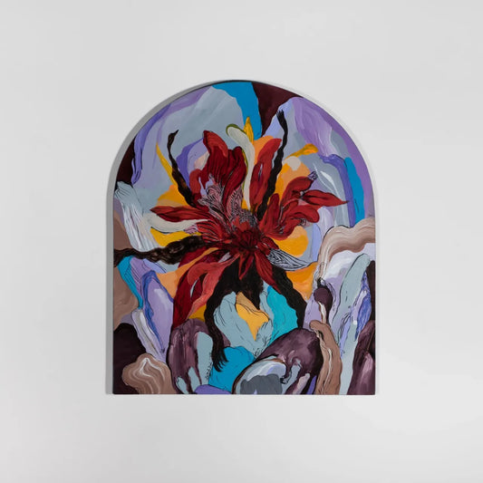 "Constellation" Painting from the Garden of Eden Collection by Marzieh Baghaei- Acrylic and ink on canvas (H: 23.62″ × W: 19.69″)