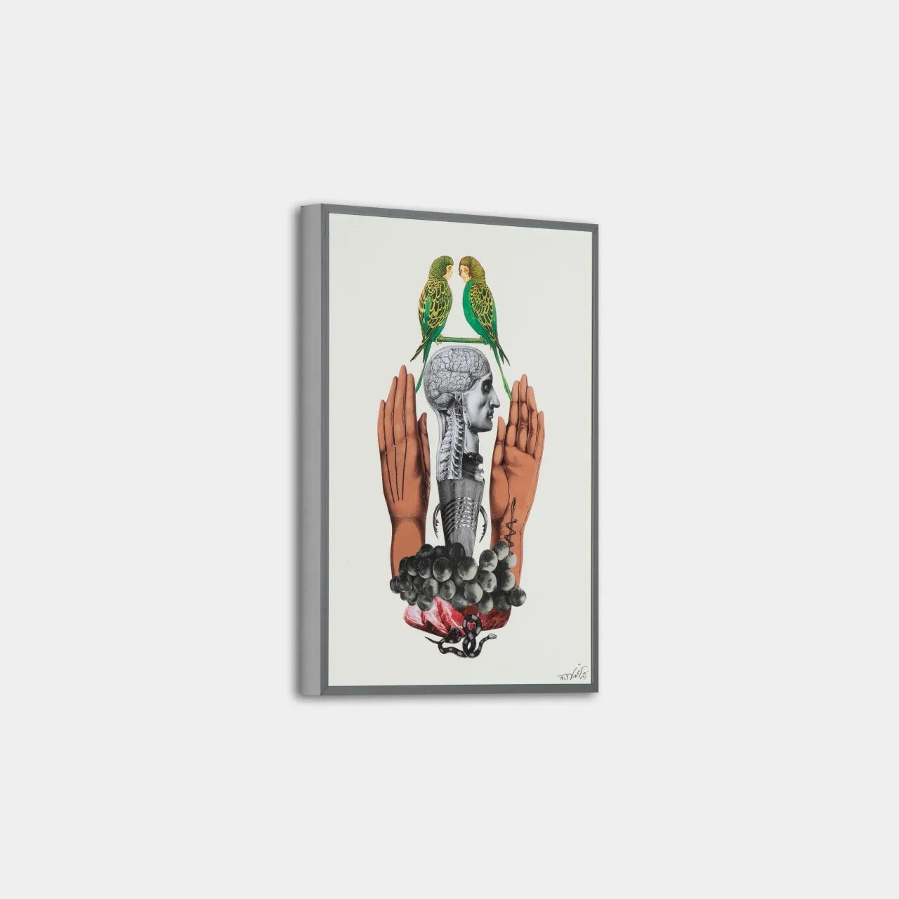 "Untitled" Collage by Zahra Mohammadi- Collage on cardboard (H: 11.22″ × W: 7.67″)