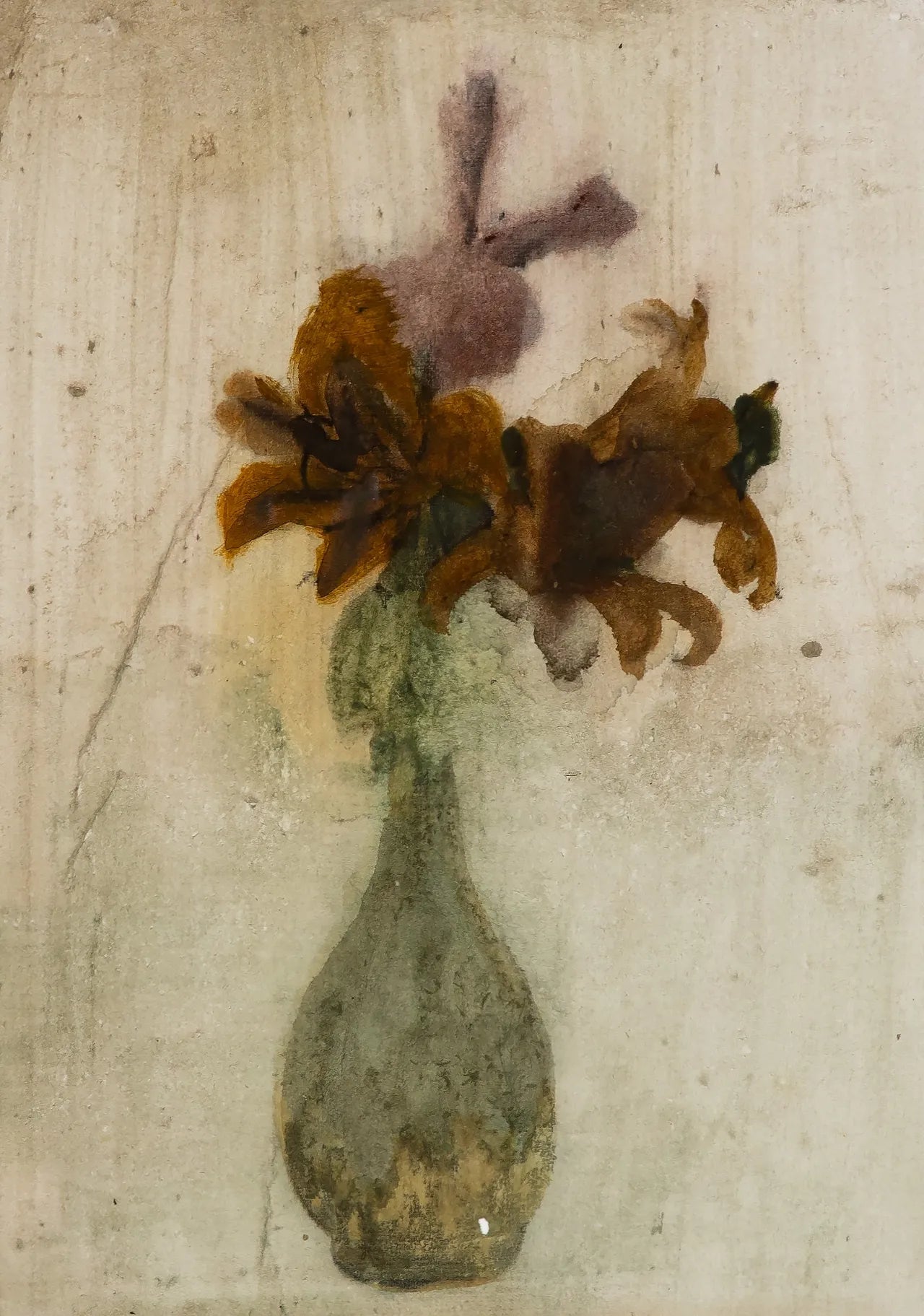 "Untitled" Painting by Houry Benam - Charcoal and acrylic on paper (H:11.42″ × W: 8.07″)