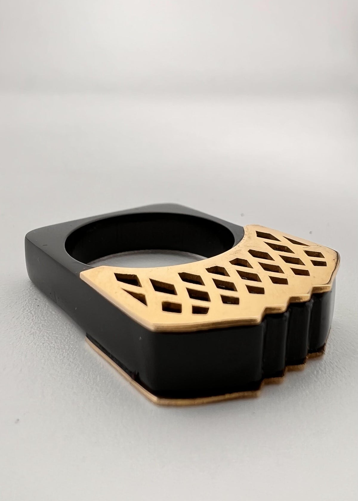 "Opposition" Handcrafted Gold & Resin Ring by Banafsheh Hemmati