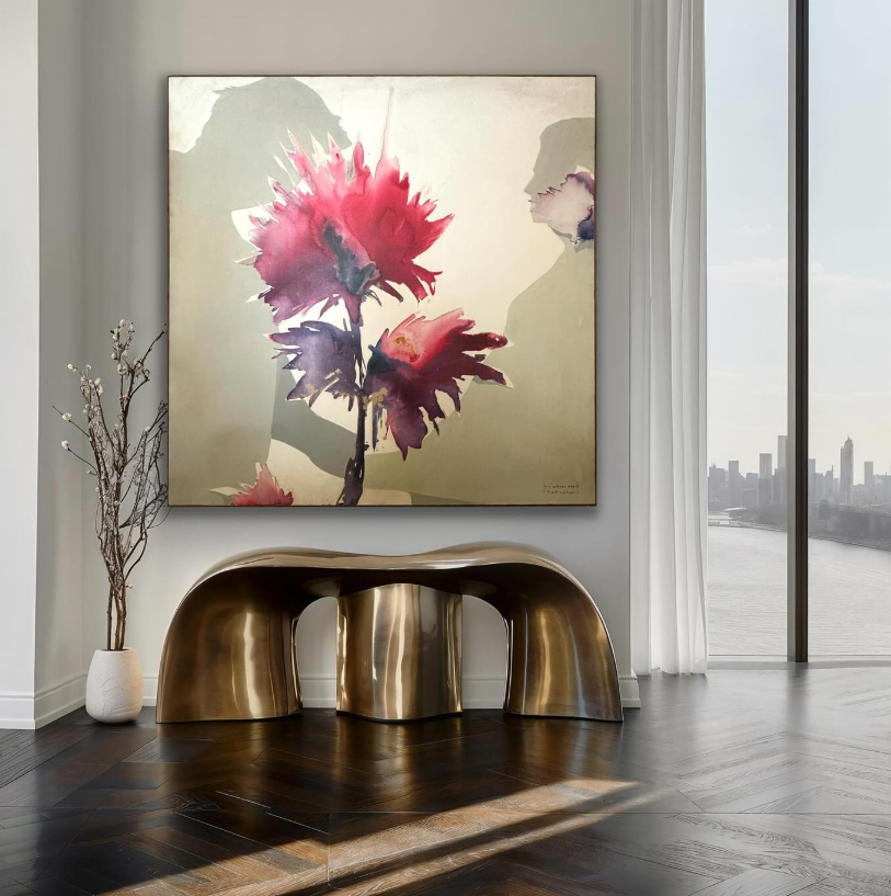 "Untitled" Painting by Naser Azizi- Mixed Media on Canvas 60” x 60”