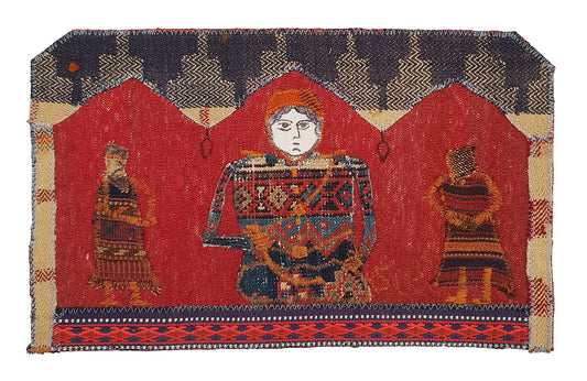 "Untitled" Textile Art by CC - Kilim Art (H: 13.39 in × W: 21.65 in)