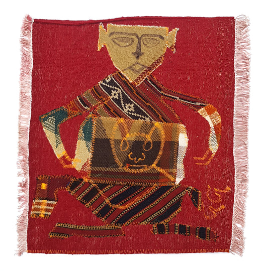 "Untitled" Textile Art by CC - Kilim Art (H: 23.23 in × W: 22.44 in)