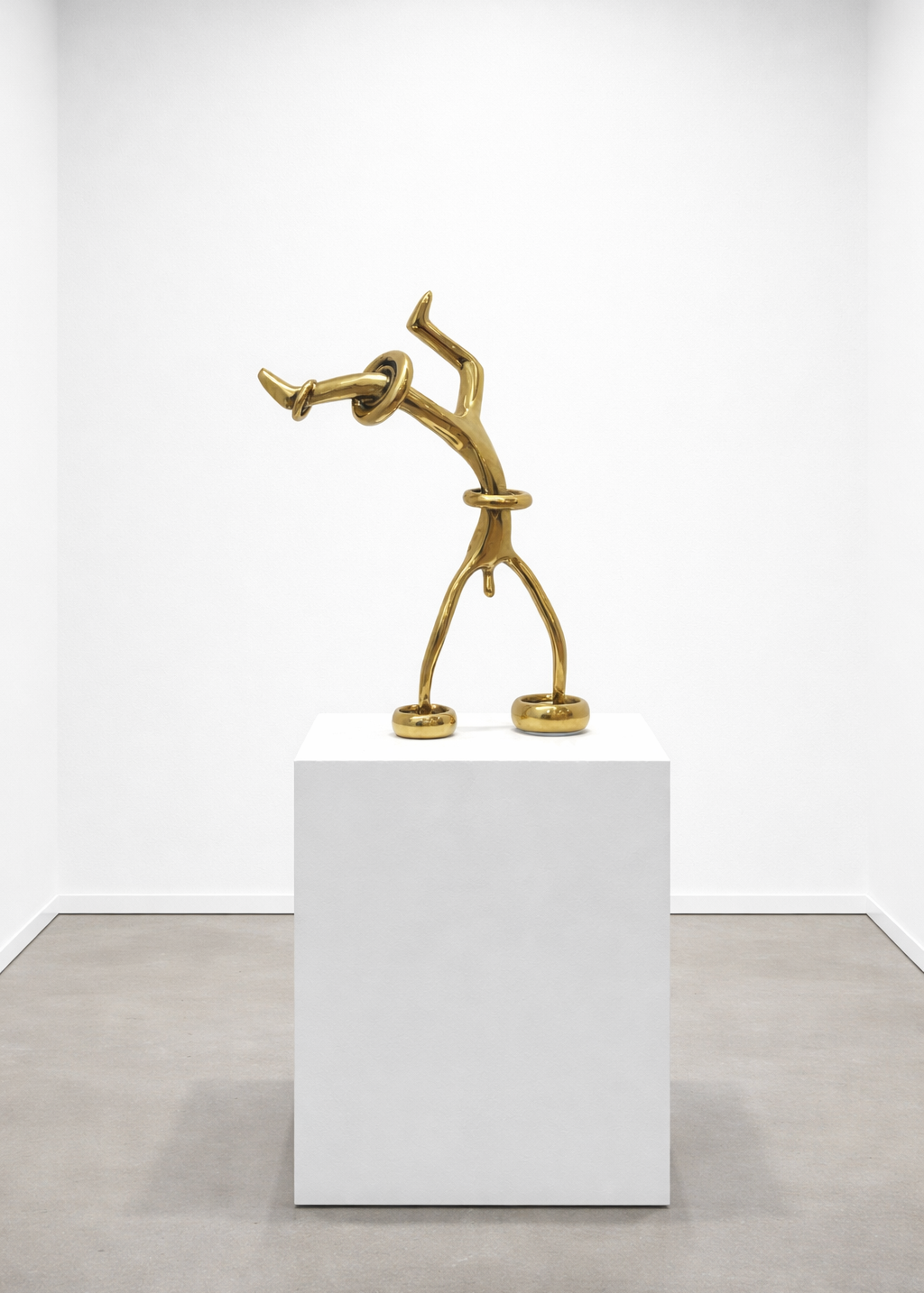 "Leap in the Air I" Sculpture by Rana Zohdnaraghi- Brass  (15.75 × 10.63 × 5.91 in)