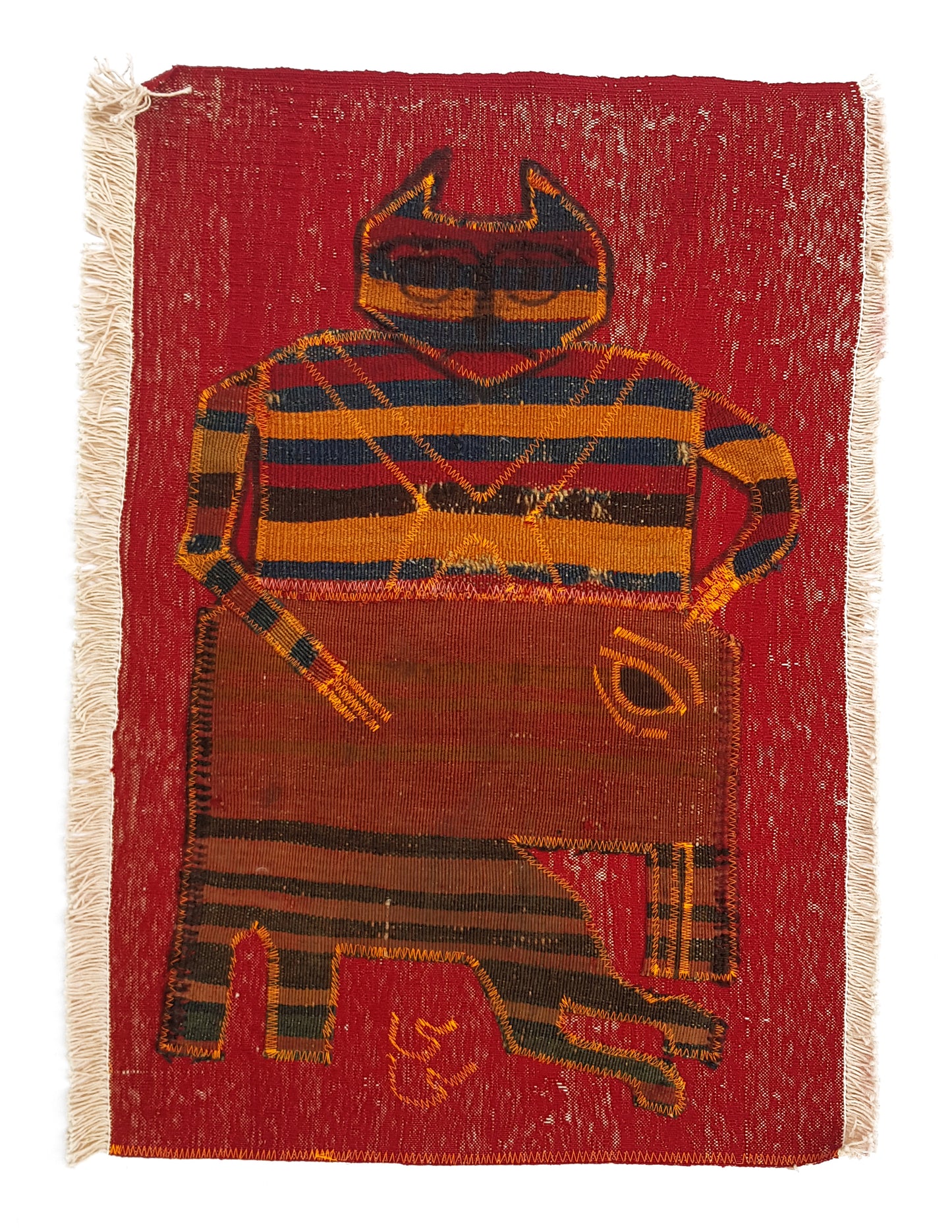 "Untitled" Textile Art by CC - Kilim Art (H: 34.25 in × W: 25.59 in)