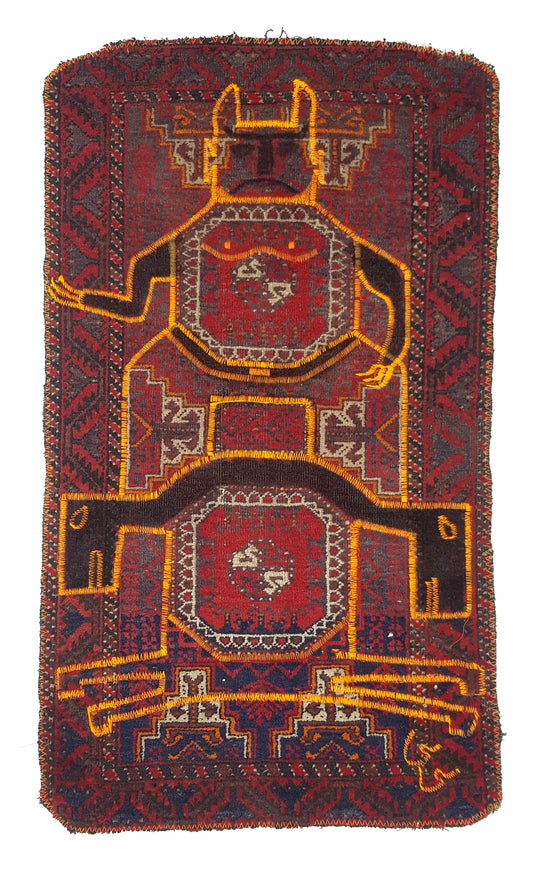 "Untitled" Textile Art by CC - Kilim Art (H: 37.40 in × W: 21.26 in)