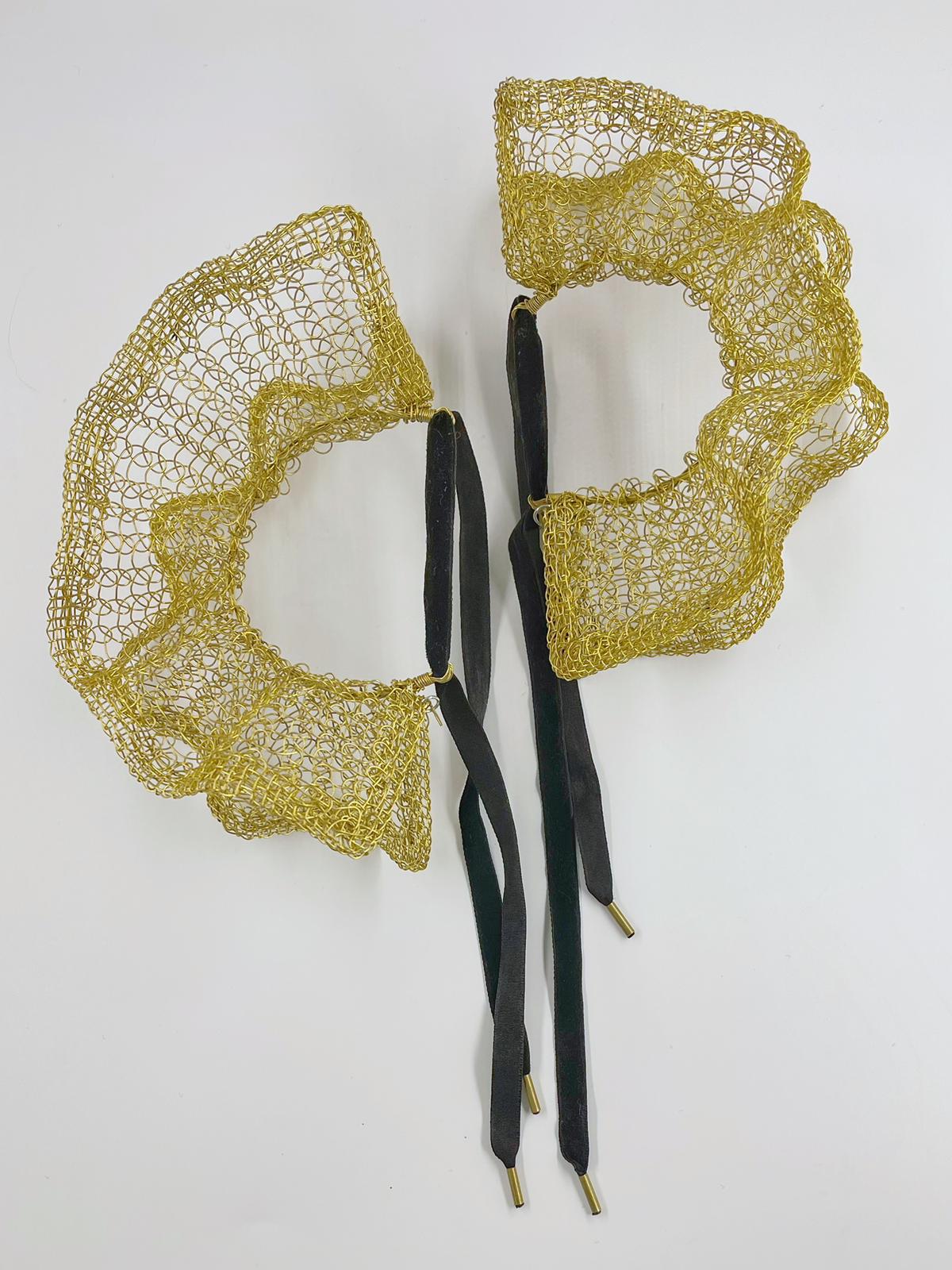 Handwoven Brass Statement Bracelet by Sareh Ghomi