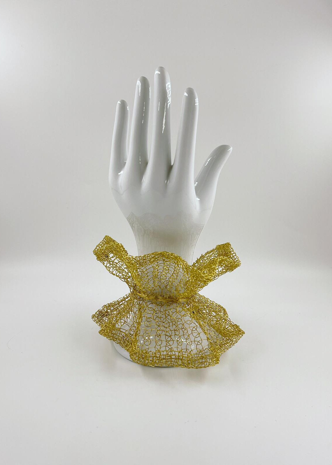 Handwoven Brass Statement Bracelet by Sareh Ghomi