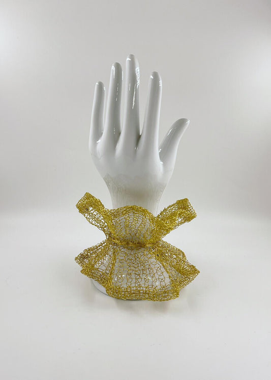 Handwoven Brass Statement Bracelet by Sareh Ghomi