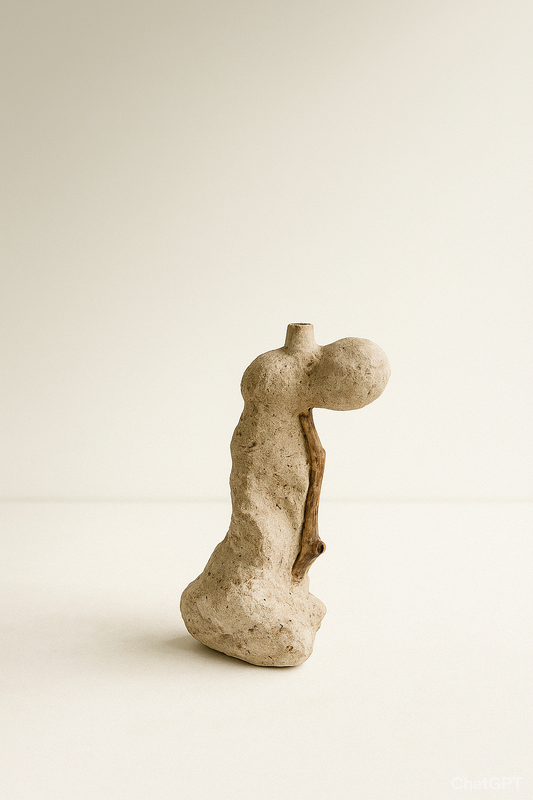 Papier-mâché Candle Holder (02) from the "Ba Ma" Series by Roosha Ranjbar